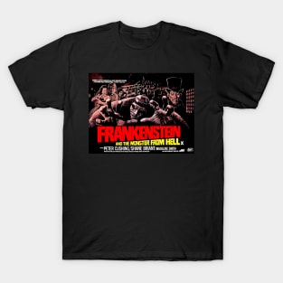 Classic Horror Lobby Card - Frankenstein and the Monster from Hell T-Shirt